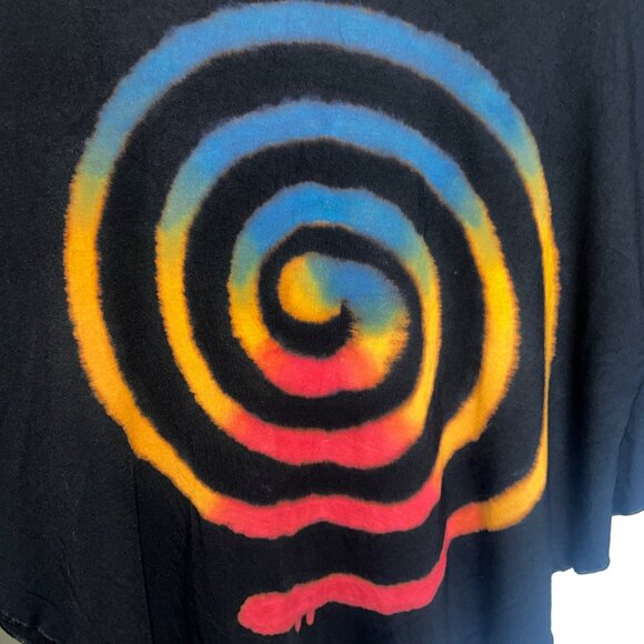 Kokomo Unlimited Tie-Dye Black Poncho Top With Multicolor Spiral Design One Size - Picture 4 of 12